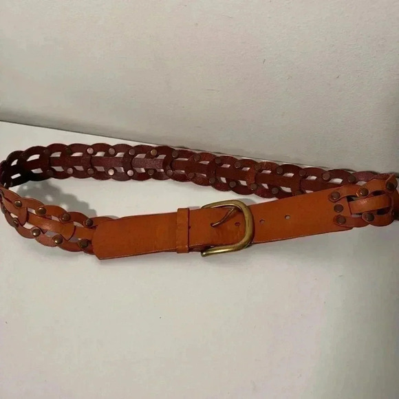 Genuine leather braided boho coastal cowgirl belt 36 - Picture 2 of 4